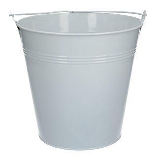 4A Natural White Zinc Bucket Flower Pot Plant Pot | Diameter 20 centimeter | Height 18.5 centimeter | Per 5 buckets