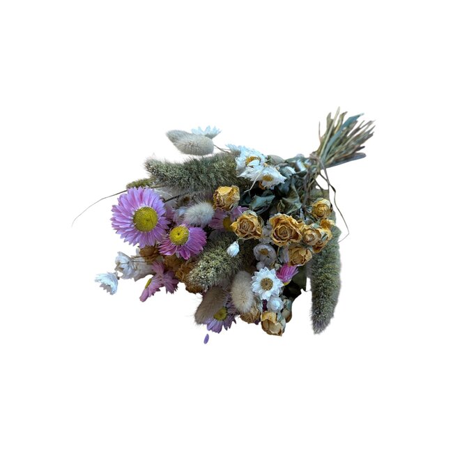 Boeket Droogbloemen “Summer Vibe Yellow” | Kleur: Gemengde Kleuren | Lengte ± 40 centimeter | Met gele, roze en naturel bloemen | Per boeket
