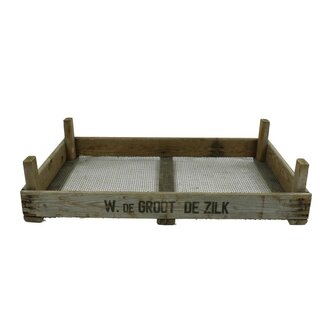4A Brown Wooden Crate with Mesh | Length 75 centimeter | Width 50 centimeter | Height 17 centimeter | Per 2 crates