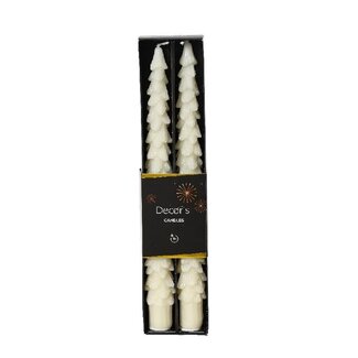 4A Kerstboom kaarsen | Kleur: Natuurlijk Wit | Diameter 2.2 centimeter | Lengte 25 centimeter | Inhoud 2 kaarsen | Kerst Decoratie | Per doos