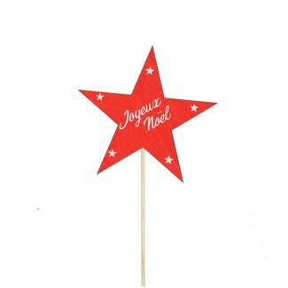 4A Red Christmas Decoration Pick Star “Merry Christmas” | Length pick ± 50 centimeter | Star diameter 9 centimeter | Per 25 picks