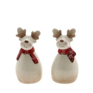 4A White Red Reindeer “Cody” Christmas Decoration | Diameter 6 centimeter | Height 11.5 centimeter | Per 12 reindeer