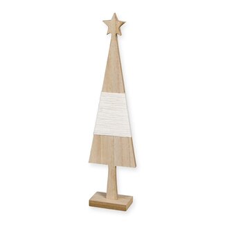 4A Wooden Christmas Tree with White Rope | Diameter 8 centimetre | Height 35 centimetre | Per 4 Christmas trees