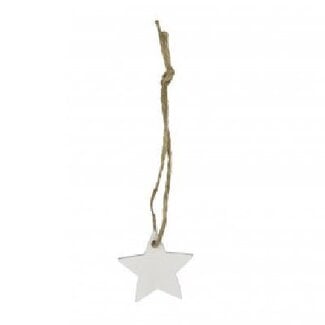 4A Hanger Ster Kerst Decoratie | Kleur: Natuurlijk Wit | Diameter ster 3.5 centimeter | Inohoud 36 hangers | Kerst Decoratie | Per doos