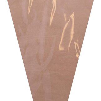 4A Kraft Bloemhoezen met transparante folie OPP30 "Pure" | Kleur: Lichtbruin | Lengte 40 centimeter | Breedte 30 centimeter | Hoogte 12 centimeter | Per 50 hoezen