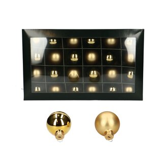 4A Kerstbal Bijsteker | Kleur: Goud | Matte en glanzende ballen | Diameter kerstbal 40 millimeter | Inhoud 48 bijstekers | Kerst Decoratie | Per doos