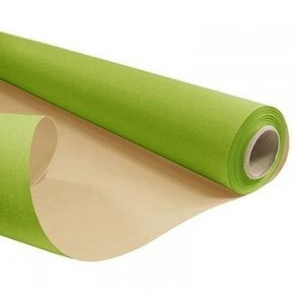 4A Double-sided Light Green Paper on roll | Natural Brown Paper | Width 80 centimeter | Length 50 meter | 60 gram/m2 | Per roll