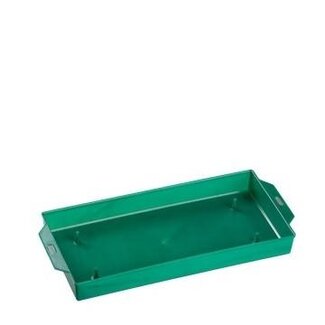 4A Green Plastic Tray | Length 11 centimeter | Width 7 centimeter | Height 2.5 centimeter | Per 12 trays