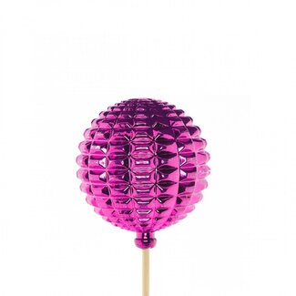 4A Pink Bauble Stake “Diaz“ | Diameter Bauble 6 centimeter | Length Stake ± 50 centimeter | Per 25 Stakes