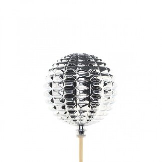 4A Silver-coloured Christmas bauble pick “Diaz“ | Christmas decoration | Diameter bauble 6 centimeter | Length pick ± 50 centimeter | Per 25 picks