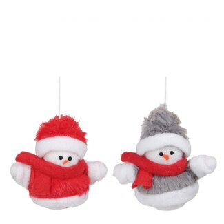 4A Mixed Colours Snowman Hanger Assorted | Christmas Decoration | Length 8 centimetre | Per 2 hangers