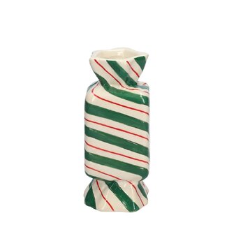 4A Keramieken Vaas “Candy” | Kleur: Groen | Kerst Decoratie | Diameter 6.5 centimeter | Hoogte 15 centimeter | Per 12 vazen