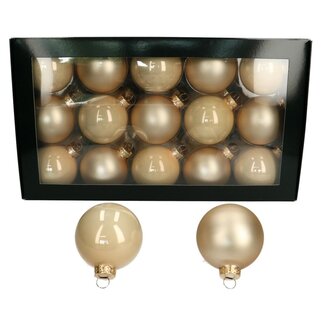 4A Champagne-coloured Christmas bauble pick | Matte and glossy baubles | Diameter bauble 60 millimetre | Per 30 picks