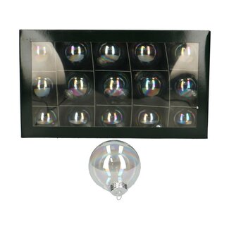 4A Transparent Christmas bauble pick | Oil-effect | Diameter bauble 60 millimeter | Per 30 bauble picks