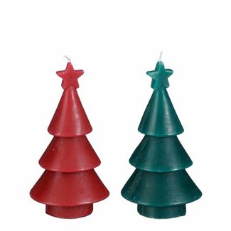 4A Mixed Colours Christmas Tree Candle | Diameter 7 centimetre | Height 14.5 centimetre | Per 6 candles