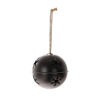 4A Bel Hanger | Kleur: Zwart | Kerst Decoratie | Diameter 8 centimeter | Per 12 hangers