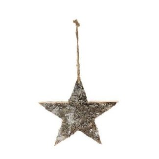 4A Natural White Brown Star Hanger | Christmas Decoration | Length 20 centimeter | Per 24 hangers