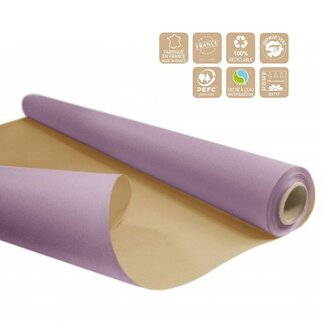 4A Two-sided Lilac Purple Paper on roll | Natural Brown Paper | Width 80 centimeter | Length 50 meter | 60 gram/m2 | Per roll