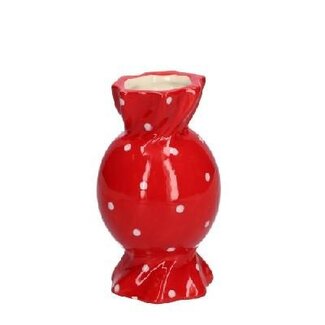 4A Red Ceramic Vase “Candy” | Christmas Decoration | Diameter 6 - 8 centimetre | Height 15 centimetre | Per 12 vases