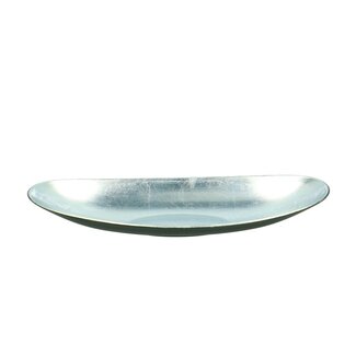 4A Ovalen Kunststof Melamine Schaal | Kleur: Zilverkleurig | Lengte 40 centimeter | Breedte 17 centimeter | Hoogte 6 centimeter | Kerst Decoratie | Per 12 schalen