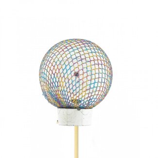 4A Kerstbal Bijsteker “Franklin” | Kleur: Zilver | Kerst Decoratie | Diameter kerstbal 6 centimeter | Lengte bijsteker ± 50 centimeter | Per 25 bijstekers