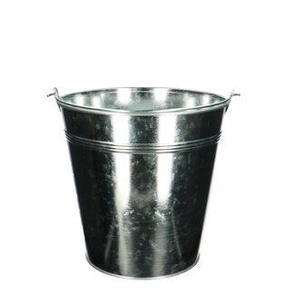 4A Silver-coloured Zinc Bucket Flowerpot Plant Pot | Diameter 20 centimetre | Height 18.5 centimetre | Per 5 buckets