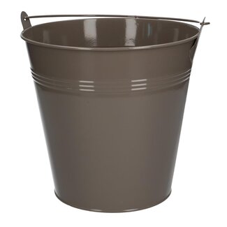 4A Sand-coloured Zinc Bucket Flowerpot Plant pot | Diameter 20 centimeter | Height 18.5 centimeter | Per 5 buckets