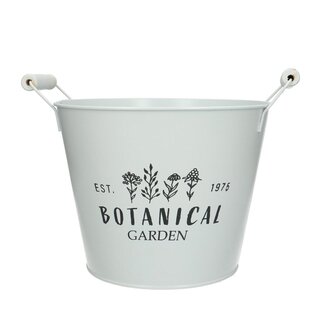 4A Naturel Witte Zinken Bloempot Plantenpot “Botanical Garden” | Diameter 20 centimeter | Hoogte 18.5 centimeter | Per 5 bloempotten