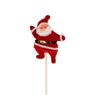 4A Kerstman Bijsteker | Kleur: Rood | Lengte kerstman 10 centimeter | Lengte bijsteker ± 50 centimeter | Kerst Decoratie | Per 25 bijstekers