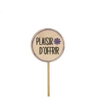 4A Light brown support pick “Plaisir d'offrir” | Diameter 6 centimeter | Length support pick ± 50 centimeter | Per 25 support picks