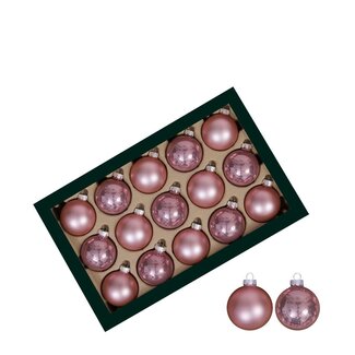 4A Light pink Christmas bauble pick | Matte and shiny baubles | Bauble diameter 60 millimeter | Per 30 bauble picks