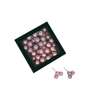 4A Light pink Christmas bauble pick | Matte and shiny balls | Christmas bauble diameter 25 millimeter | Contents 144 picks | Per box