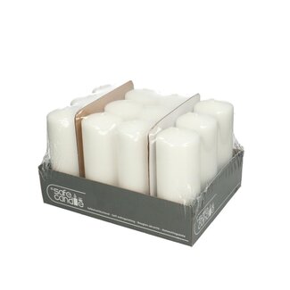 4A Stompkaars Safe Candle | Kleur: Naturel Wit | Diameter 6 centimeter | Hoogte 15 centimeter | Kerst Decoratie | Per 12 kaarsen
