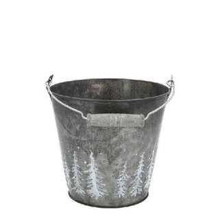 4A Grey Zinc Pohon Bucket | Christmas Decoration | Diameter 13 centimeter | Height 12 centimeter | Per 12 little buckets