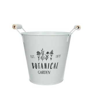 4A Naturel Witte Zinken Bloempot Plantenpot “Botanical“ | Diameter 16 centimeter | Hoogte 15 centimeter | Per 10 bloempotten