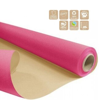 4A Double-sided Old pink Paper on roll | Natural Brown Paper | Width 80 centimeter | Length 50 meter | 60 gram/m2 | Per roll