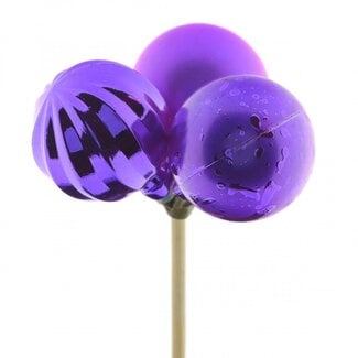 4A Purple Christmas bauble Trio Mix pick | Christmas Decoration | Diameter bauble 4 centimeter | Length pick ± 50 centimeter | Per 10 picks