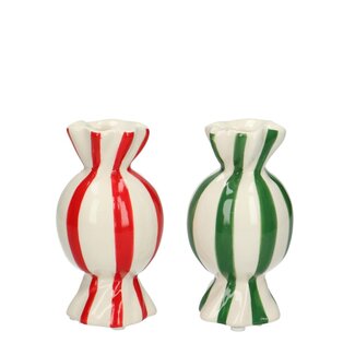 4A Mixed Colours Ceramic Vase “Candy” | Christmas Decoration | Diameter 6 centimeter | Height 11.5 centimeter | Per 2 vases