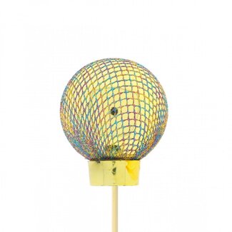 4A Gold-coloured Mixed Colours Christmas bauble “Franklin” | Christmas Decoration | Diameter bauble 6 centimetre | Length pick ± 50 centimetre | Per 25 picks