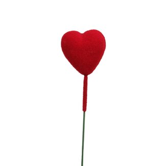 4A Pique cœur rouge | Diamètre cœur 3 centimeter | Longueur pique ± 20 centimeter | Contenu 48 piques | Par boîte