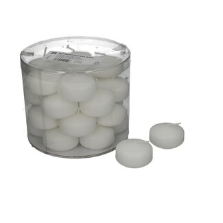 4A Drijfkaars | Kleur: Naturel Wit | Diameter 5 centimeter | Hoogte 3 centimeter | Inhoud 28 kaarsen | Kerst Decoratie | Per verpakking