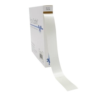 4A Ruban satiné couleur crème | Largeur 25 millimeter | Longueur 100 meter | Par rouleau