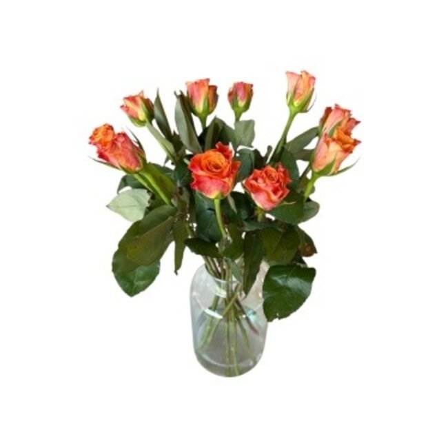 Fresh orange roses "Maryo Orange"| ↕ 60cm | Ø 5.5 per rose | Per 10 roses