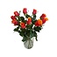 Fresh red-orange roses "Espana Orange Red" | ↕ 60cm | Ø 4.5 cm per rose | Per 10 roses