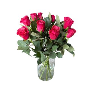 Freshy Fresh cherry-coloured roses "Tacazzi Cerise" | ↕ 60 cm | Ø 5.5 cm per rose | Per 10 roses