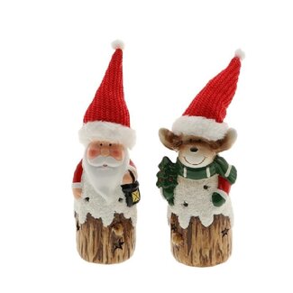 4A LED Kerstbeeldje | Kleur: Rood | Kerst Decoratie | Lengte 7 centimeter | Breedte 6 centimeter | Hoogte 18 centimeter | Per 6 beeldjes