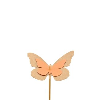 4A Orange Kraft Butterfly Pick | Length 50 centimeter | Butterfly diameter 7 centimeter | Per 25 picks