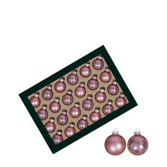 4A Light pink Christmas baubles | Shiny and Matte baubles | Diameter 25 millimeter | Per 24 Christmas baubles