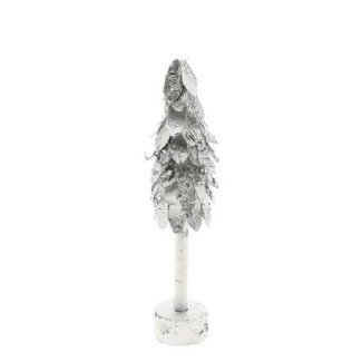 4A Silver-coloured Birchwood Christmas Tree | Christmas Decoration | Length 38 centimetre | Per 6 Christmas trees
