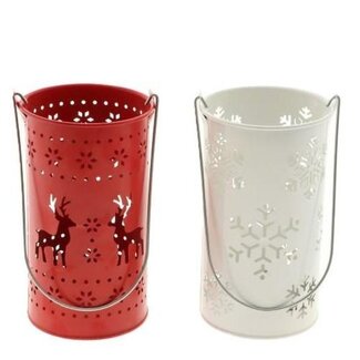 4A Red and White Lantern | Christmas Decoration | Diameter 10.5 centimeter | Height 34 centimeter | Per 6 lanterns